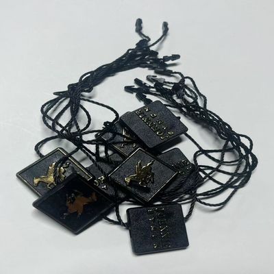 Odzież Swing Price Tag Przymocowania Czarne Tagi Wieszące Struny OEM